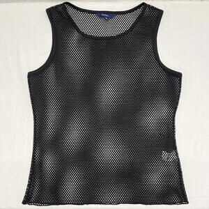 Vintage Reitmans black fishnet tank top Canada made punk grunge goth Sz M